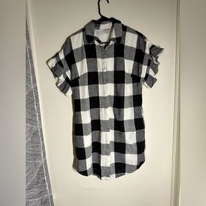 The Odell’s Dolly Gingham Plaid Linen Blend Shirtdress w/ Pockets